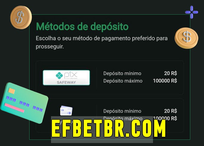 O cassino efbet.com bet oferece uma grande variedade de métodos de pagamento